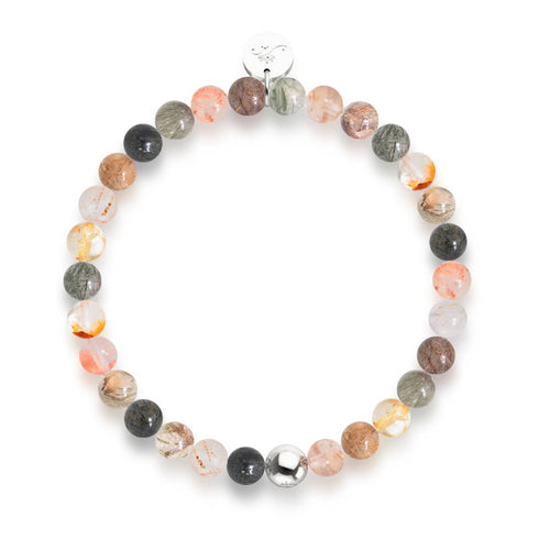 Quartz des bois | Argent | Bracelet de perles de pierres précieuses curatives